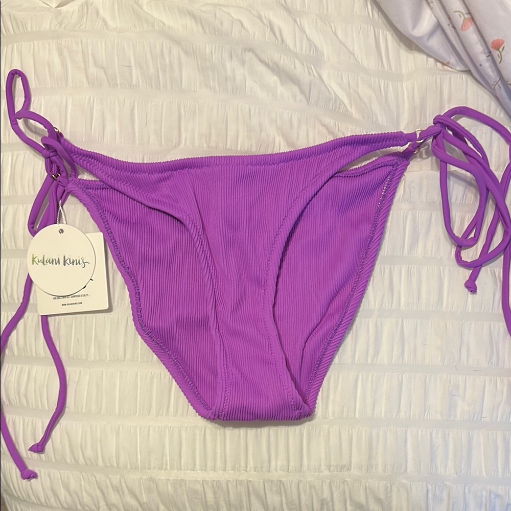 Kulani Kinis Violet Ribbed Bikini Bottom